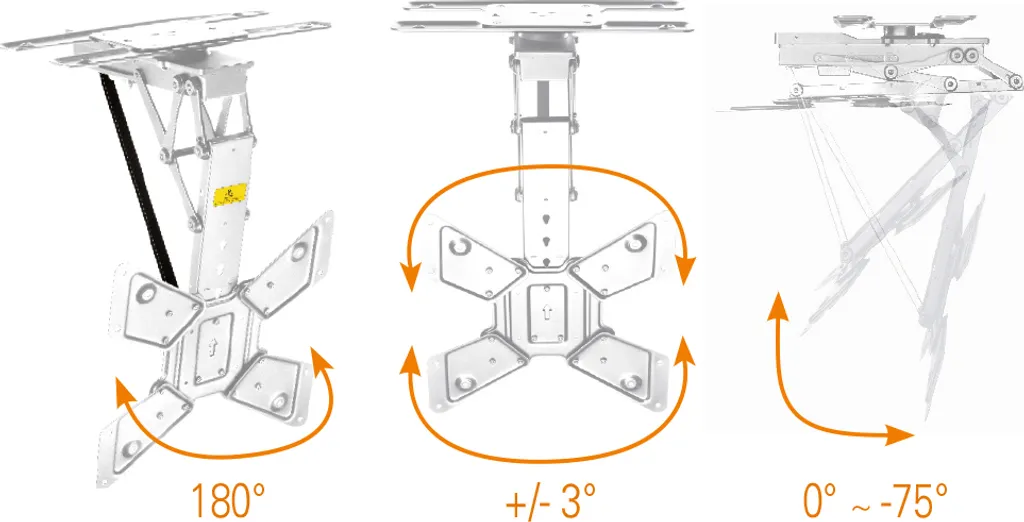 Support TV de Plafond Escamotable avec Télécommande pour Grand Écran 165cm - 4