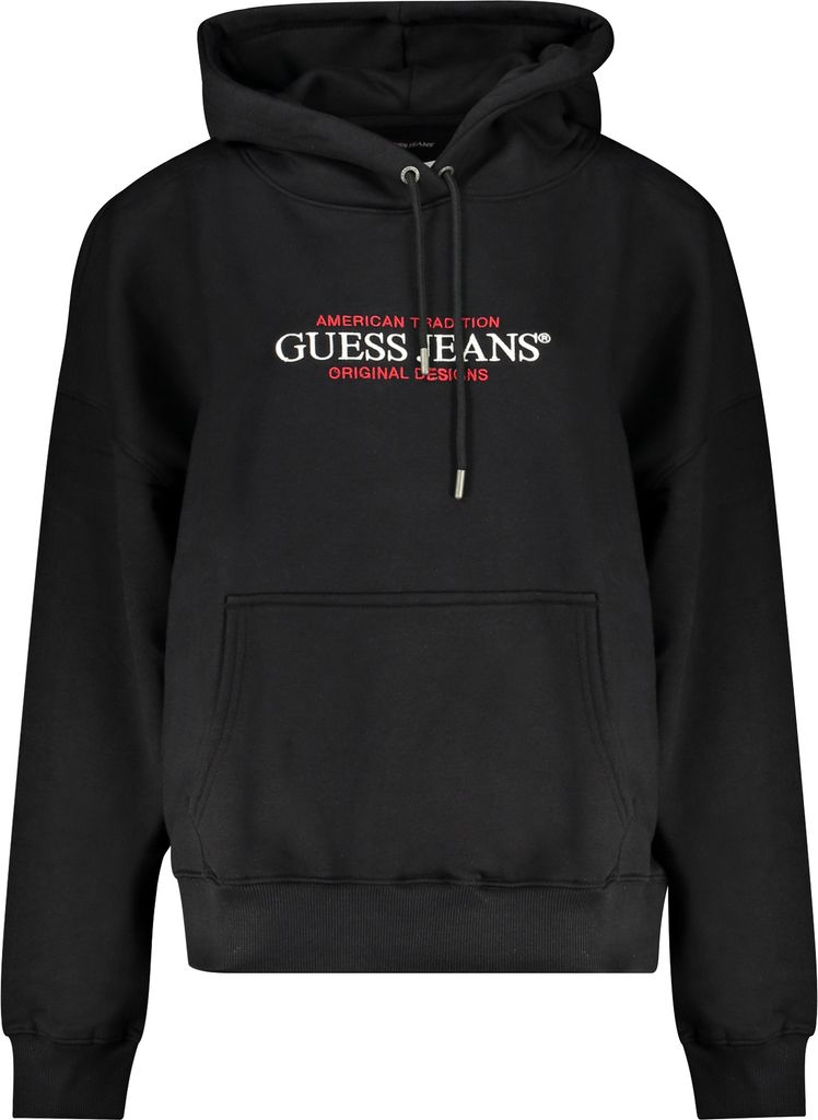 Stylishes Schwarzes Damen-Sweatshirt mit Stickerei und Kapuze