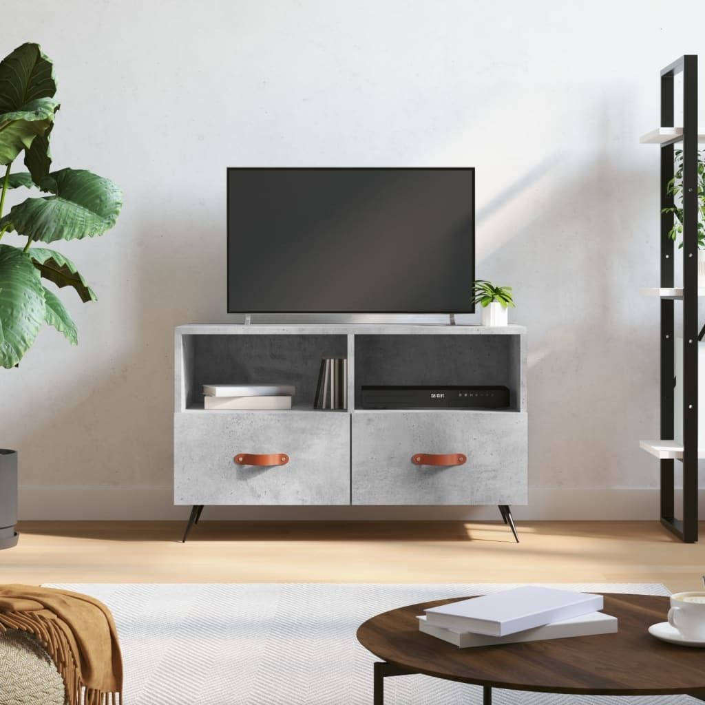 The Living Store TV-Schrank Betongrau 80x36x50 cm Holzwerkstoff