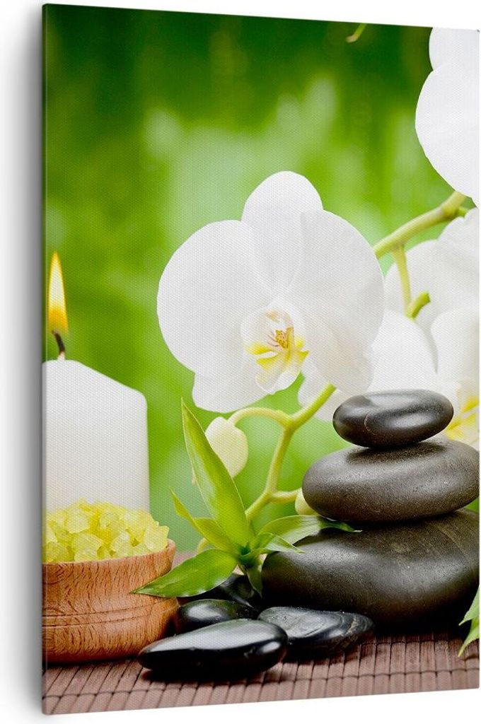Bild auf Leinwand - Leinwandbild - Einteilig - Blume aromatherapie spa - 70x100cm - Wand Bild - Wanddeko - Wandbilder - Leinwanddruck - Wanddekorat...
