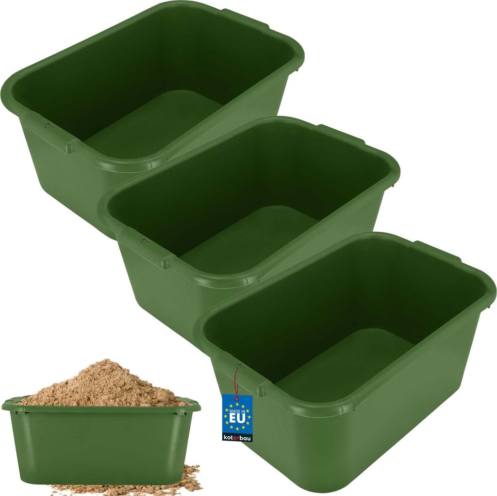 KOTARBAU® Set di 3 secchi per malta rettangolari da 45 L Immagine del prodotto 