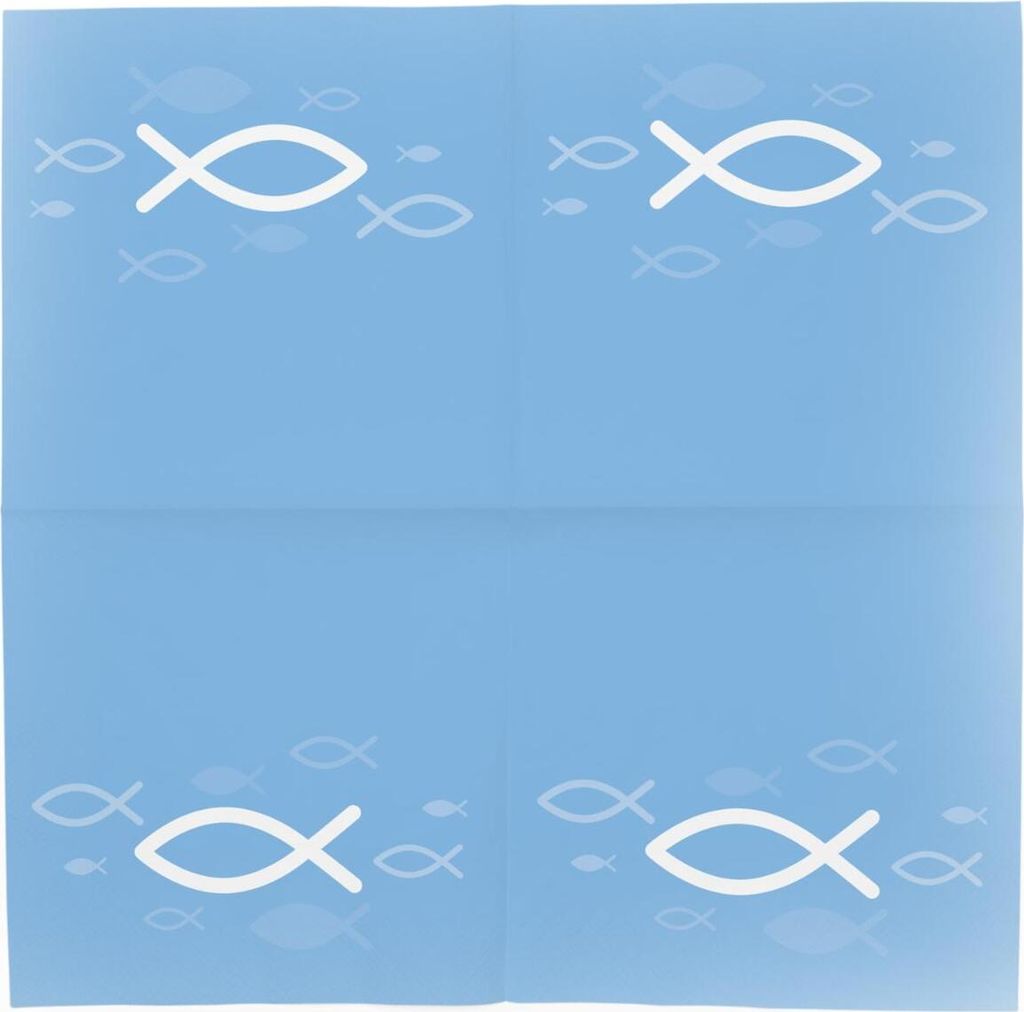 Servietten Mit Fischdesign – 3-lagig, 20 Stück, 33x33 Cm, Deutsches Qualitäts-Tissue