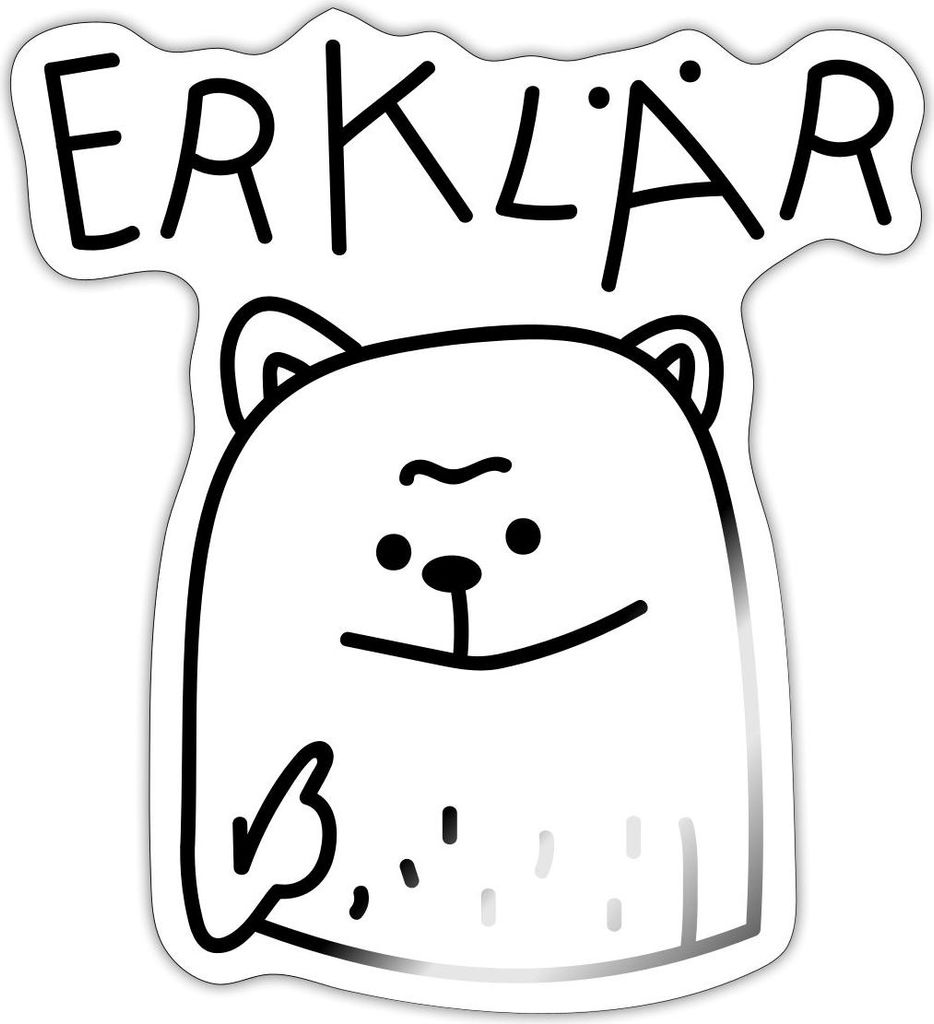 Spreadshirt Erklärbär Erklär Bär Lustig Comic Wortspiel Sticker Aufkleber, 10 x 10 cm, Weiß glänzend