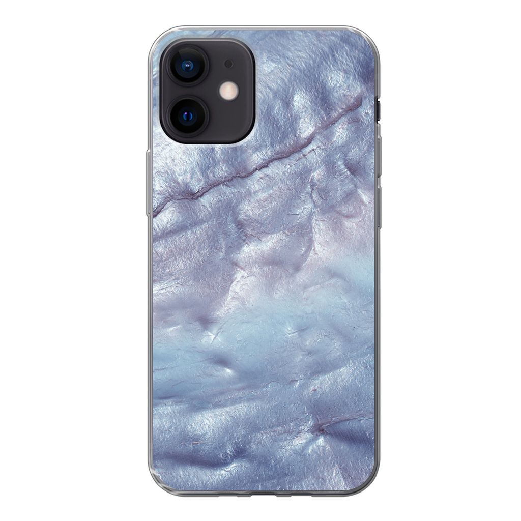 MuchoWow Handyhülle Schutzhülle Hülle für iPhone 12 Mineralien und Gesteine - Naturstein - Perlmutt Silikon Softcase Handy Hülle - Schutzhülle