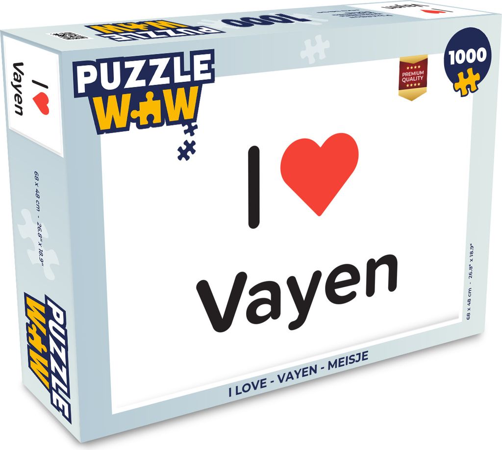 MuchoWow Puzzle 1000 Teile Ich liebe - Vayen - Mädchen - Erwachsene - Rätsel