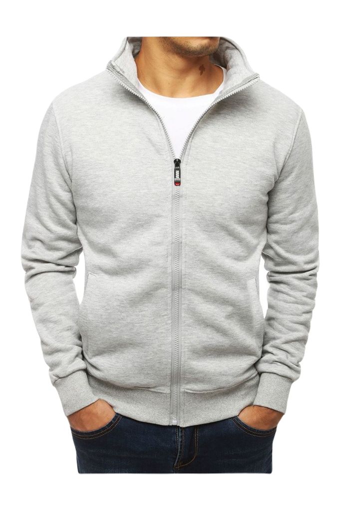 Dstreet Herren-Kapuzenpulli ohne Kapuze Agnes grau XL