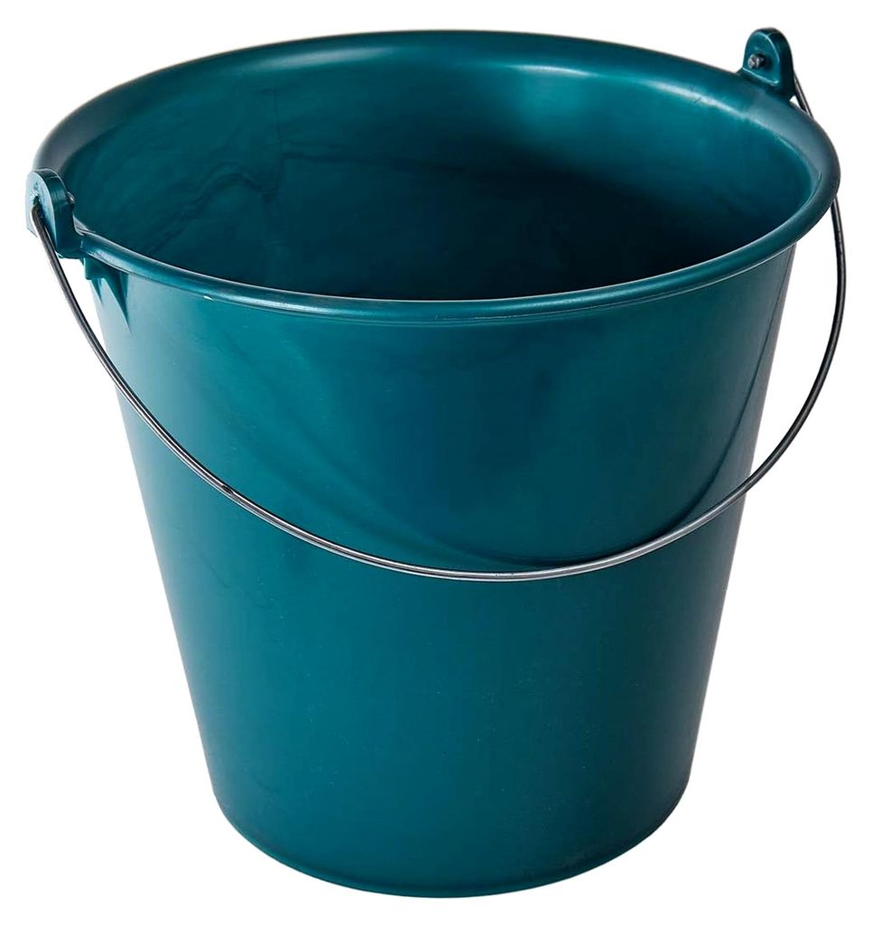 Eimer 10 L rund mit Metallbügel Skalen-Eimer - Kunststoff - metallic grün
