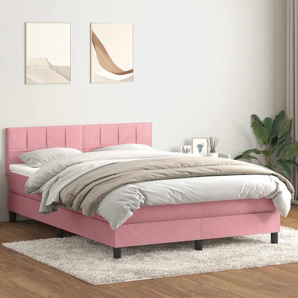 Maison Exclusive - Boxspringbett mit Matratze Rosa 160x220 cm Samt