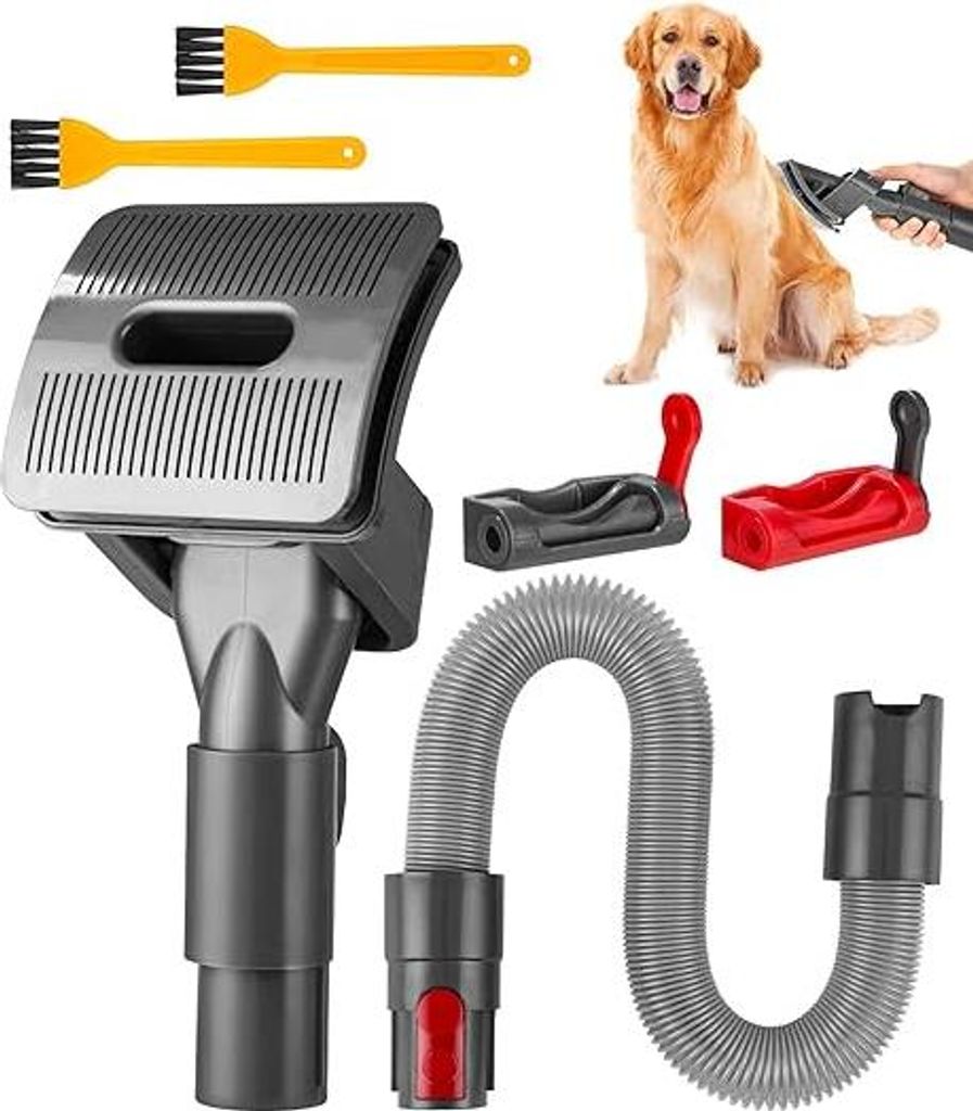 Groom Hundebürste für Dyson Staubsauger Adapter für Dyson V15 V12 V11 V10 V8 V7,Hund Tierhaarbürste Aufsatz mit 1 Verlängerungs Schlauch,1 Ada...