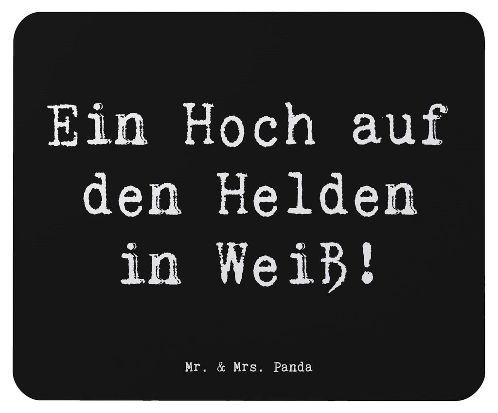 Mr. & Mrs. Panda Mauspad Spruch Arzt Held - Schwarz - Geschenk, Respekt, Aufmerksamkeit, Mouse Pad, Bedanken, Lächeln, Ein Hoch auf den Helden in ...