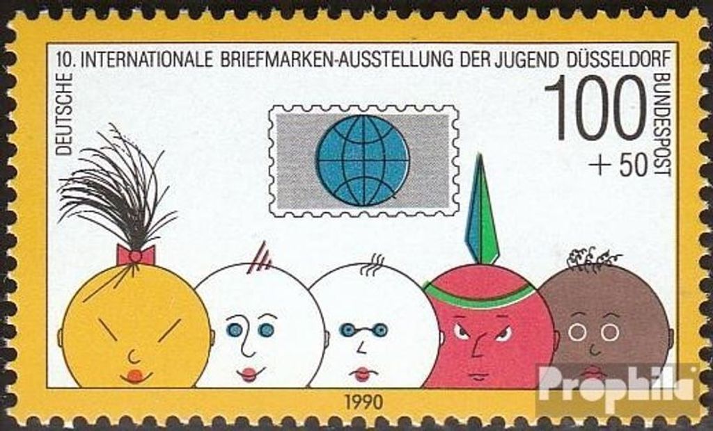Briefmarken BRD (BR.Deutschland) 1990 Mi 1472 (kompl.Ausgabe) gestempelt 10.Intern.Briefmarkenausstellung derJugend / Bl.21