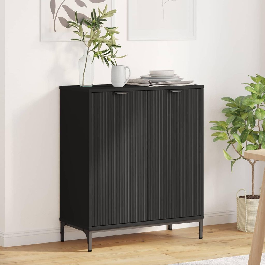 vidaXL Credenza nera 69,5 x 33 x 82 cm Materiale a base di Immagine del prodotto 