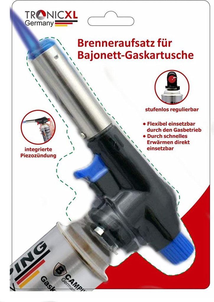 Aufsatz Brenner Gasbrenner Bunsenbrenner für 227g Gas Kartuschen Lötbrenner