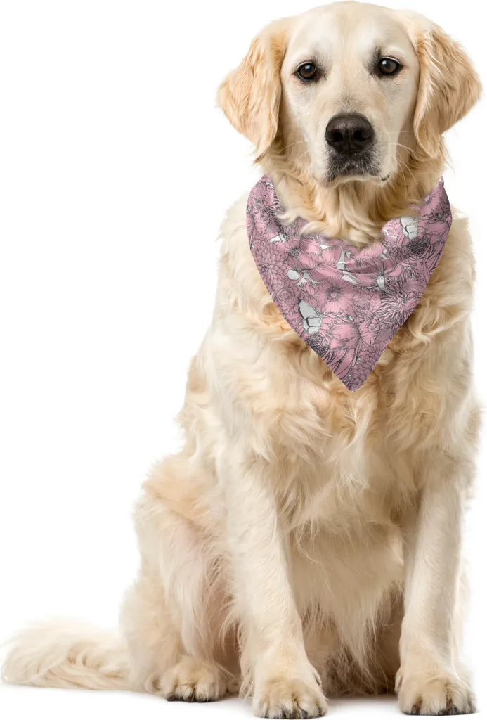Accessorio Cane ABAKUHAUS Bandana 40x40cm - Design Floreale Rosa