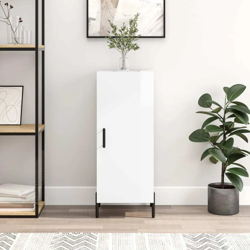 Mobile Credenza Bianca Lucida 34,5 cm vidaXL - Design Slim per Interni - 2