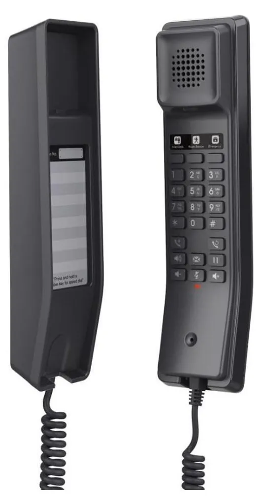 Téléphone IP Grandstream GHP611 Noir pour chambre d'hôtel et accueil