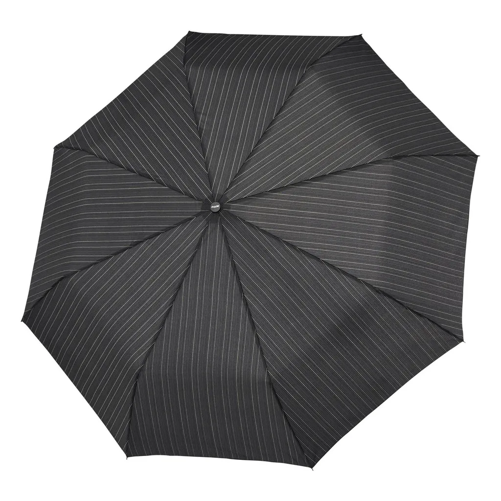 Parapluie de Poche Doppler Fiber Gents Anti-Vent Motif Magic Stripes Gris