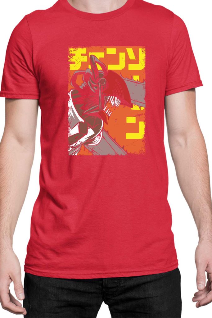Herren T-Shirt Manga Japan Anime Comics Animation Chainsaw Anime manga Man 11, Man M / Rot