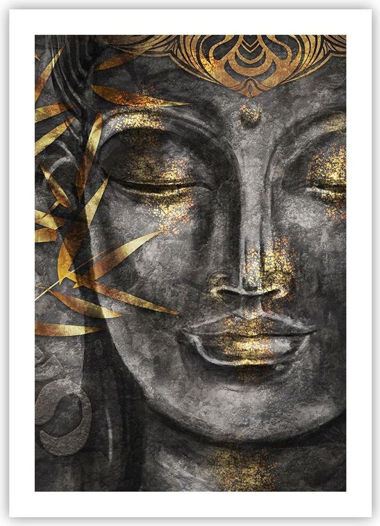 Poster - Poster ohne Rahmen - Buddha Gold Bodhisattva - 50x70 cm - Wand Bild - Wanddeko - Wandbilder - Kunstposter - Wandposter - Bilder - Kunstdru...