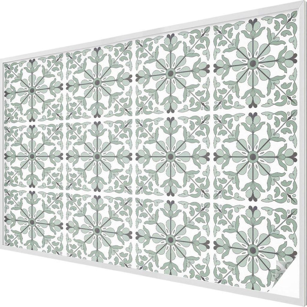 Buntglas Fensterfolie – 146x200 cm – Stained-Glass Design – blickdichte dekorative Sichtschutzfolie – selbstklebend, UV-Schutz – Pflanzen...