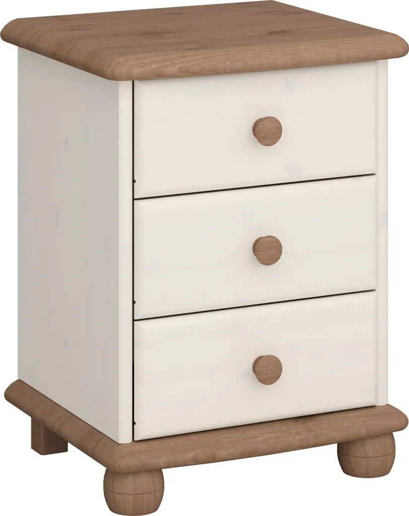 Table de nuit Max marron et blanc pour optimiser le rangement de chambre