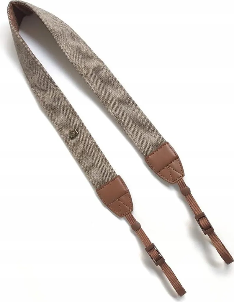Courroie Appareil Photo Vintage Marron en Cuir Réglable 115cm Universelle