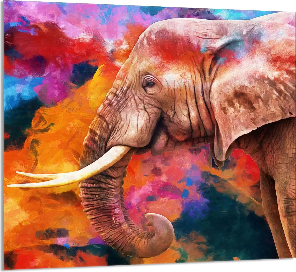 Piastrelle Vetro Cucina 65x60 Elefante - Schienale Moderno Antimacchia