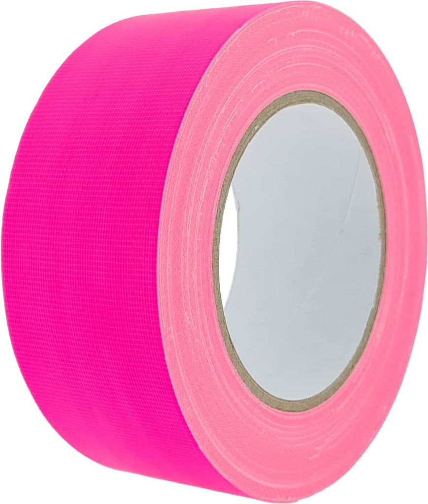 Leuchtendes Gewebeband neon-pink 50mm x 25m für Partys, Bühnen & Markierungen - Starke Haftung