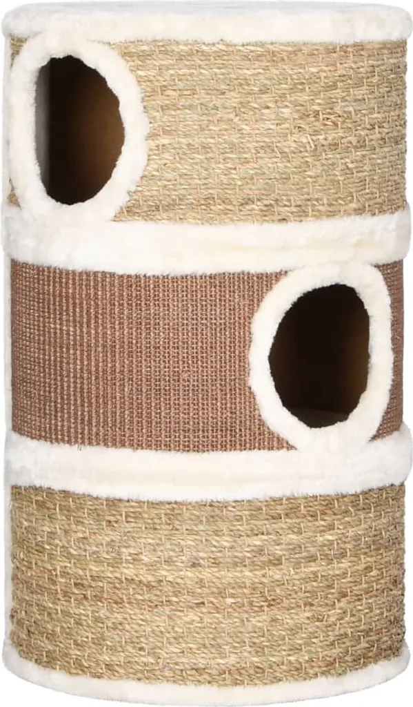 Barile Tiragraffi Gatti 60 cm vidaXL Erba di Mare Naturale e Peluche