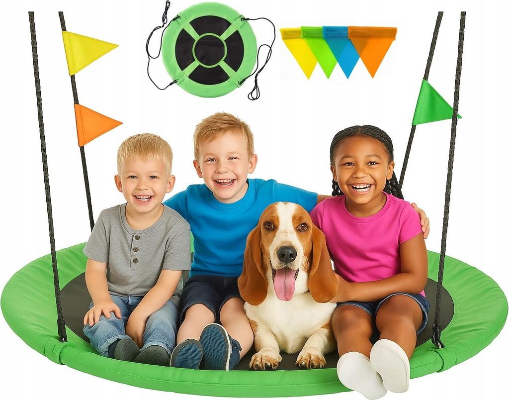 Ekspand | Nestschaukel BG-120 - Grün - Großes Gniazdo - Wetterfest, Belastbar, Spaß für Kinder