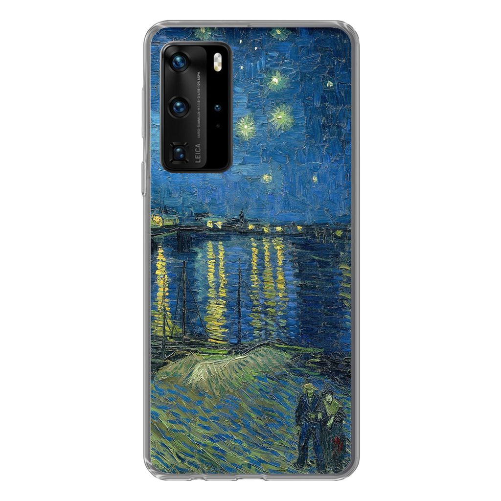 MuchoWow Handyhülle Schutzhülle Hülle für Huawei P40 Pro Die sternenklare Nacht - Vincent van Gogh Silikon Softcase Handy Hülle - Schutz