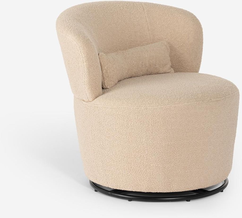 Sessel modern drehbar Wohnzimmer aus Bouclé-Stoff Yammy - Beige