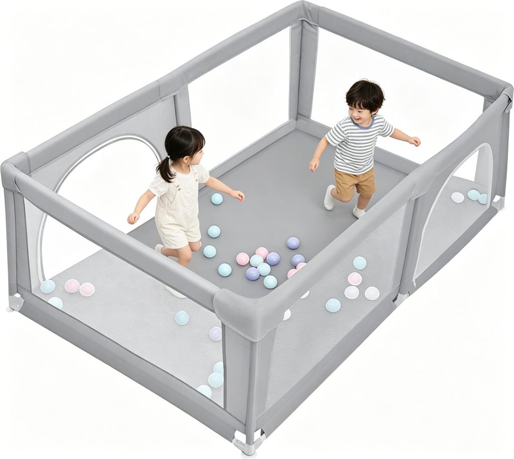 Laufstall Baby Laufgitter 180x120cm Rutschfester Produktbild 