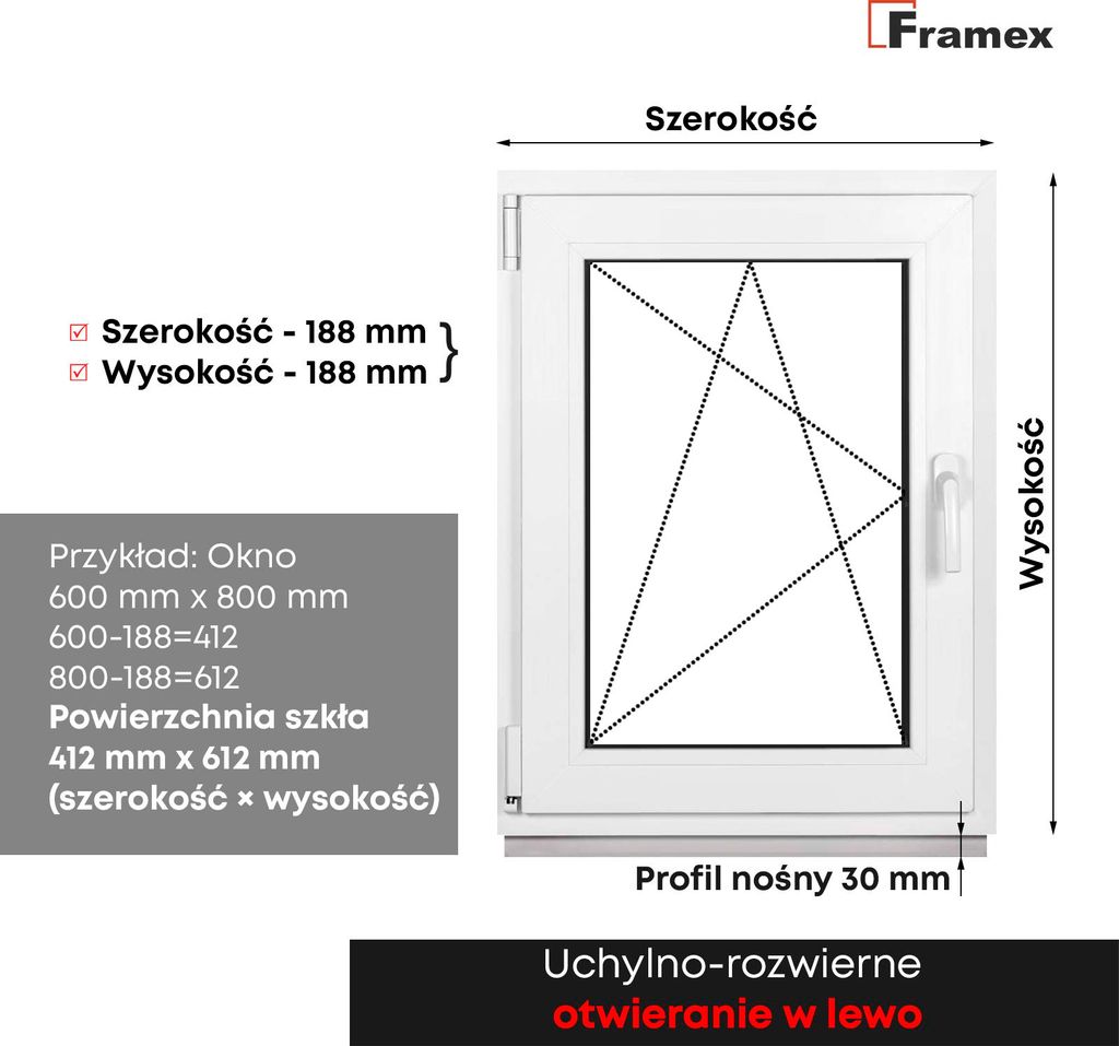 Okno piwniczne Biale 400X800mm podwójna szyba (32 mm) Zdjęcie produktu 