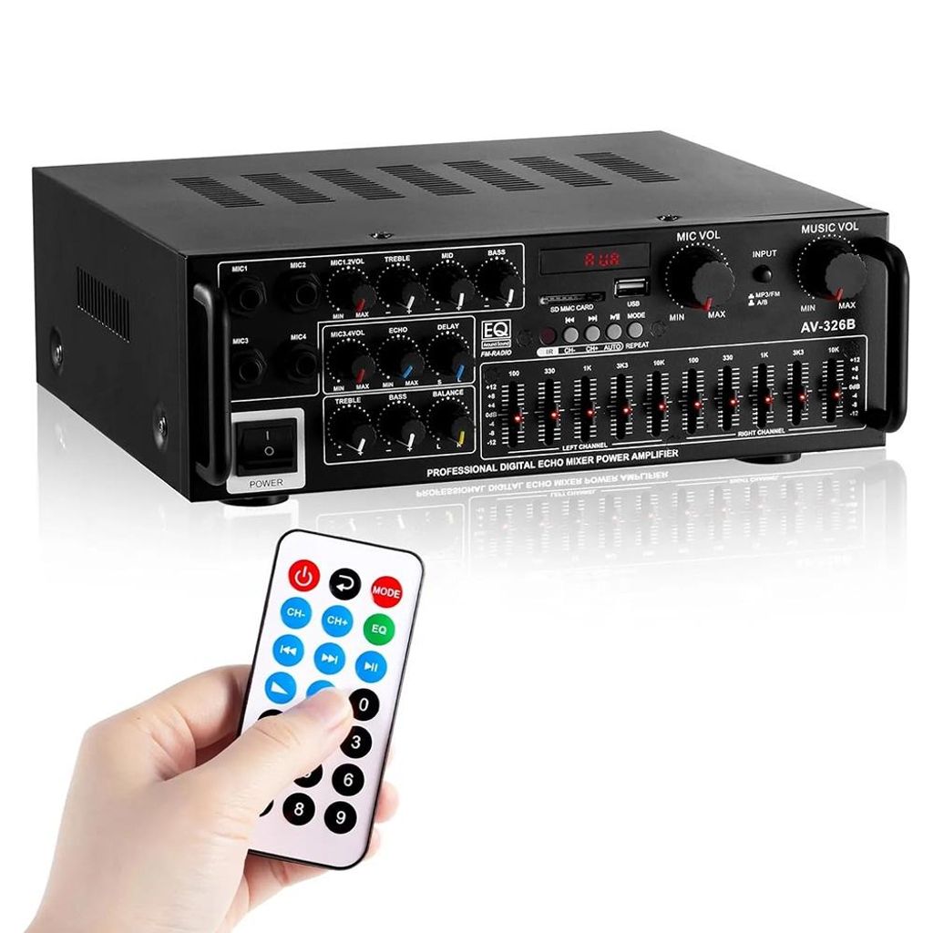 2000W Verstärker Stereo Amplifier HIFI Digital Bluetooth FM USB Vollverstärker mit Fernbedienung