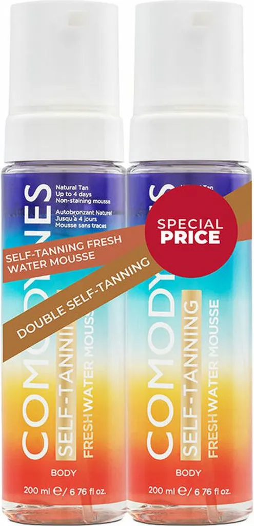 Mousse Autobronzante Comodynes pour un bronzage sans soleil pack 2x200ml