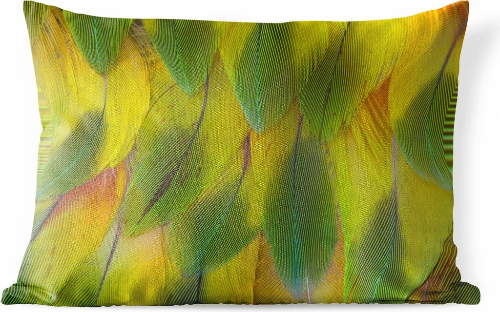 MuchoWow Outdoor Kissen - Struktur der gelben Federn - 60x40 cm - Wetterfest - Lounge Kissen - Zierkissen - Kissen für Innenräume