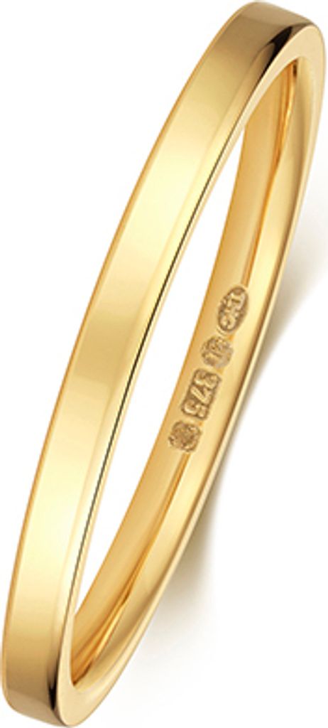 9 Karat (375) Gold 1,7mm Flach Court Form Herren/Damen - Trauring/Ehering/Hochzeitsring, 50 (15.9); TRS384019KYRSK