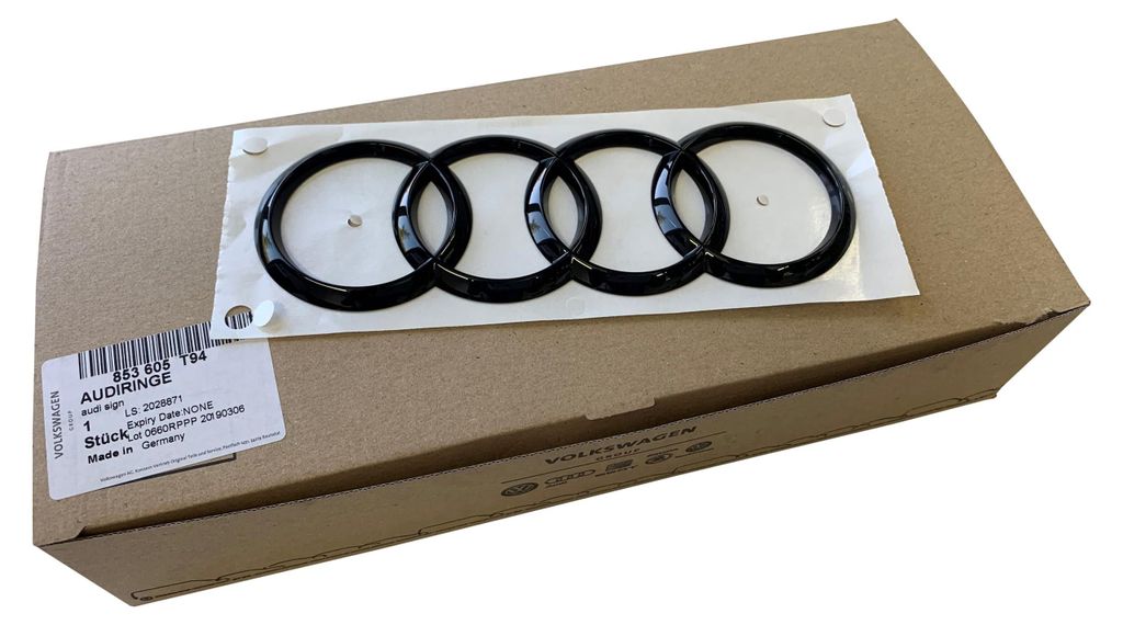 Für Audi Q7 4M ab 2015- Original Audi Ringe Black Edition Schwarz Heck Hinten in der Farbe Schwarz von Volkswagen AG