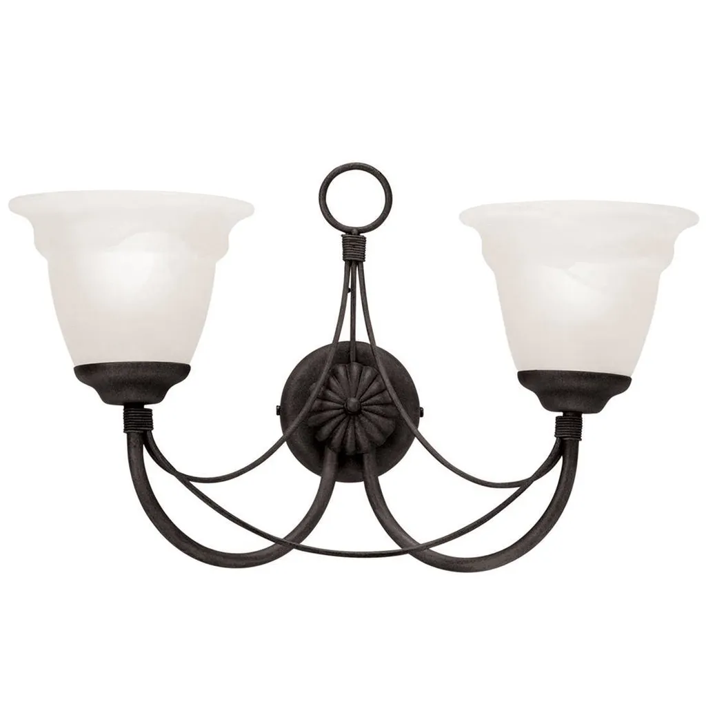 Applique murale Carisbrooke Elstead Lighting noire 2xE14 style bougeoir