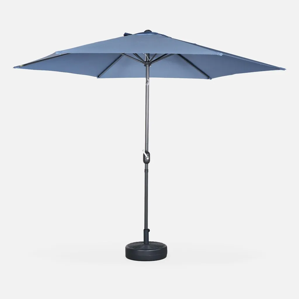 Ombrellone 3mt Legno Blu Rotondo - Ombra Glamour per Terrazza e Bar