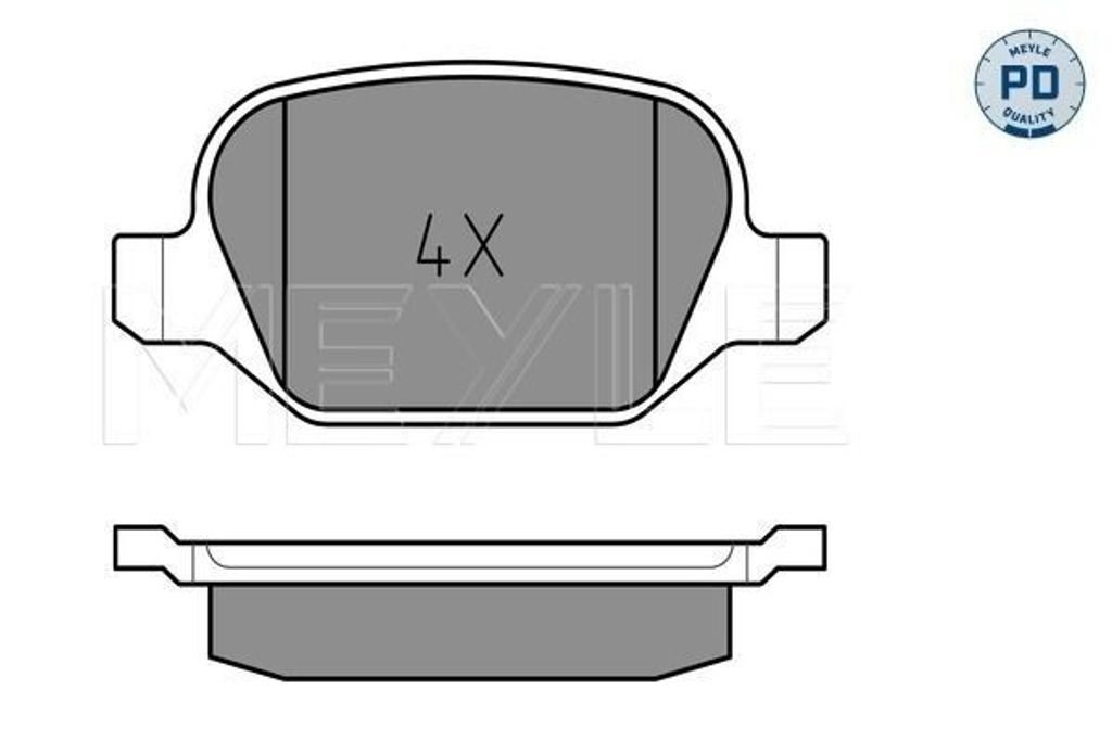 MEYLE 025 235 1716/PD Bremsbeläge Hinten für FIAT Linea (323, 110) für ALFA ROMEO 147 (937) für LANCIA LYBRA SW (839BX)