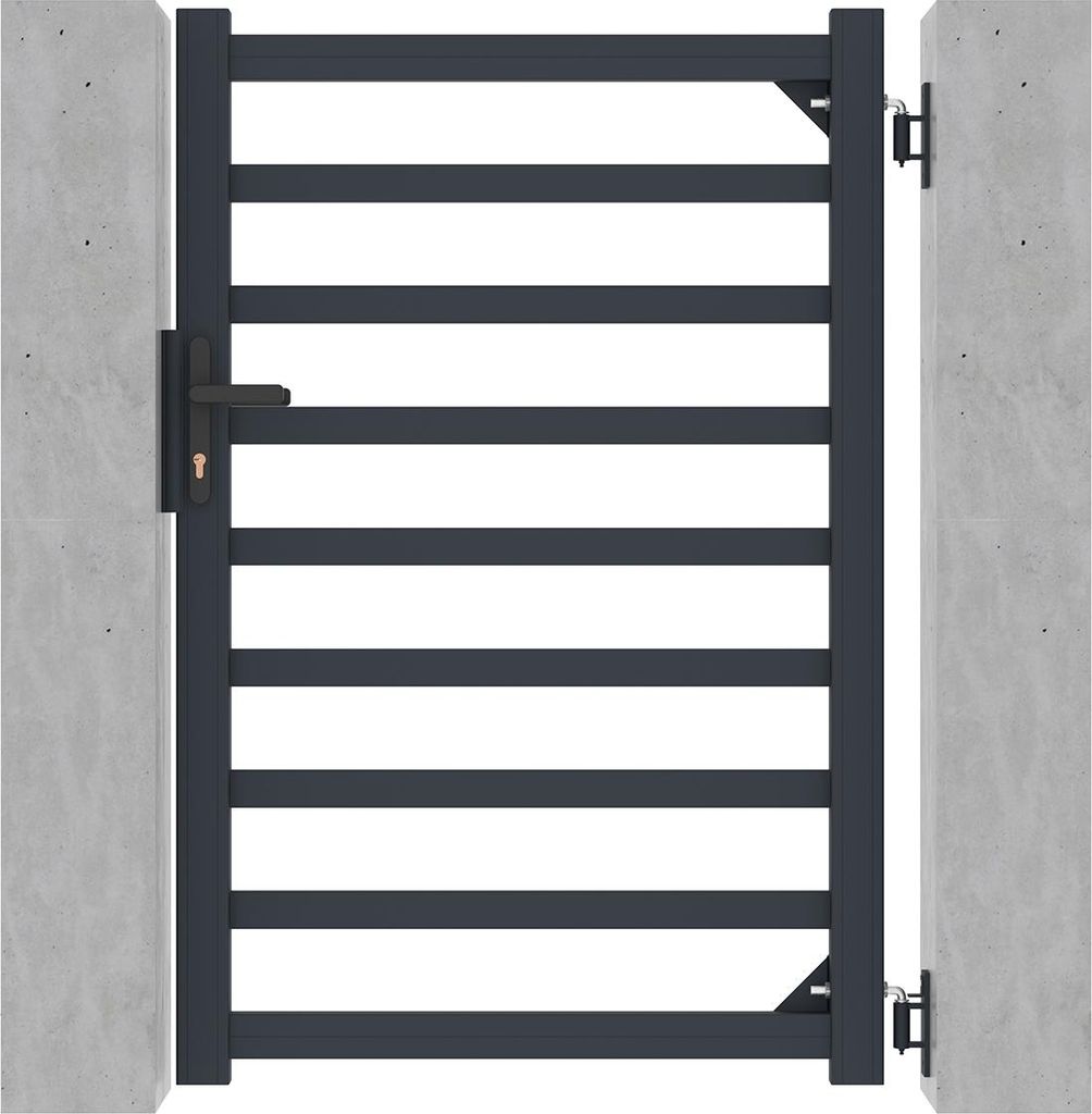 Gartentür aus aluminium 1m ANTELAO H.140cm grau