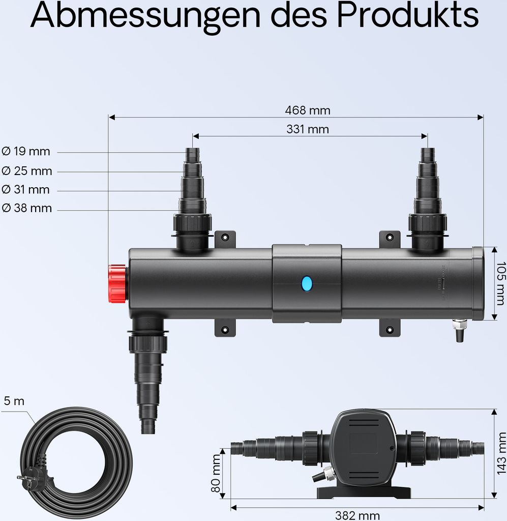 SunSun CUV-224 Teichklärer 4500 l/h / 24 W UVC, Produktbild 3