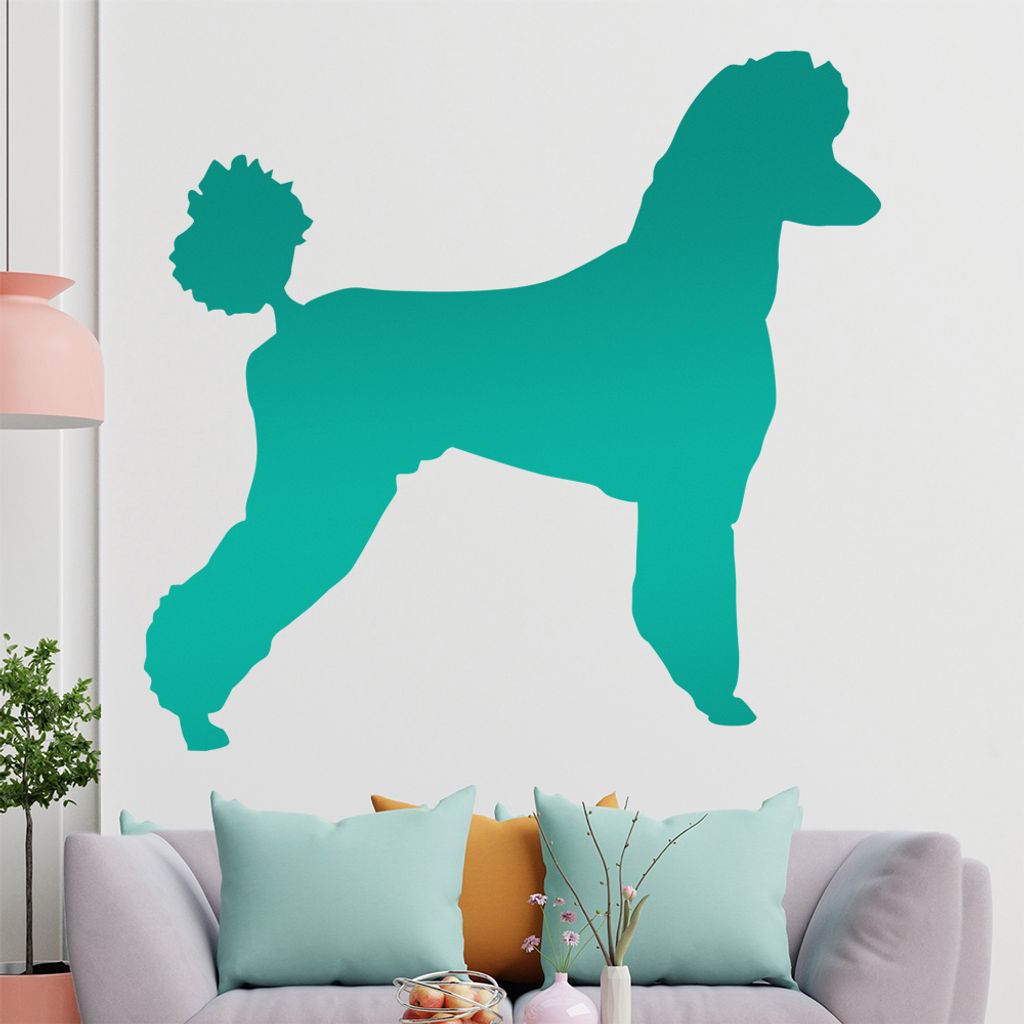 KIWISTAR Pudel Silhouette Wandtattoo in 6 Größen - Wandaufkleber Wall Sticker - Dekoration, Küche, Wohnzimmer, Schlafzimmer, Badezimmer