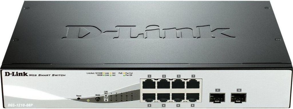 D-Link DGS-1210-08P 8-Port Web Smart Gigabit PoE Switch Produktbild 