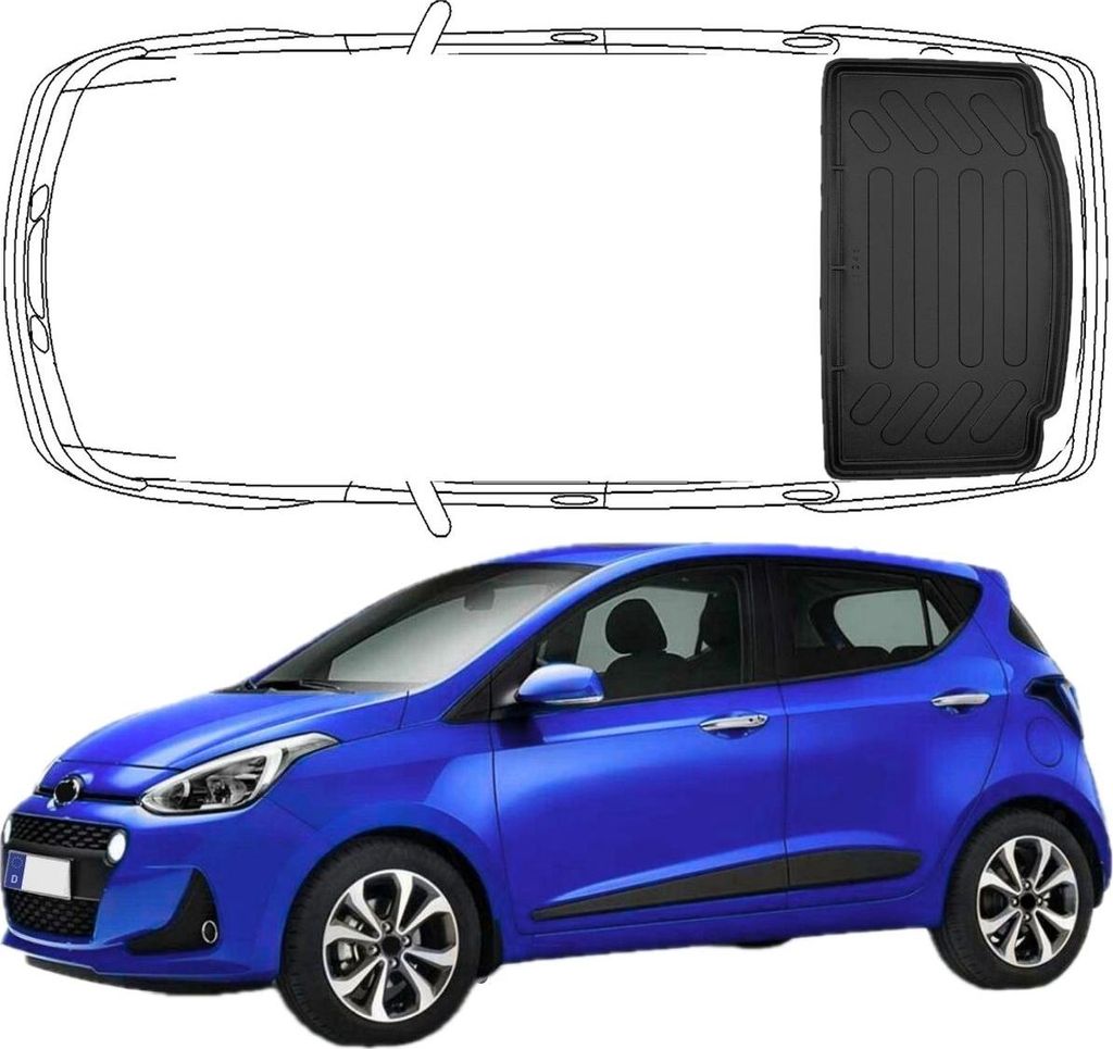 Kofferraumwanne kompatibel mit Hyundai i10 2.Gen 2013-2019 Kofferraummatte