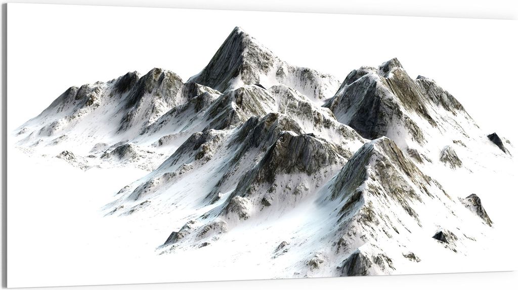 DEQORI Magnettafel Glas 100x50 cm 'Verschneites Bergmassiv' beschreibbar Whiteboard