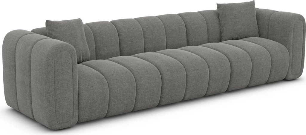 Strukturstoff 3-Sitzer Couch Amoria Grau