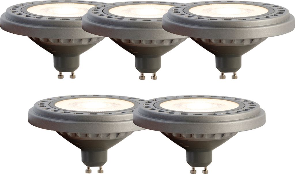 LUEDD Set mit 5 GU10 LED-Lampen AR111 8W 750 lm 3000K